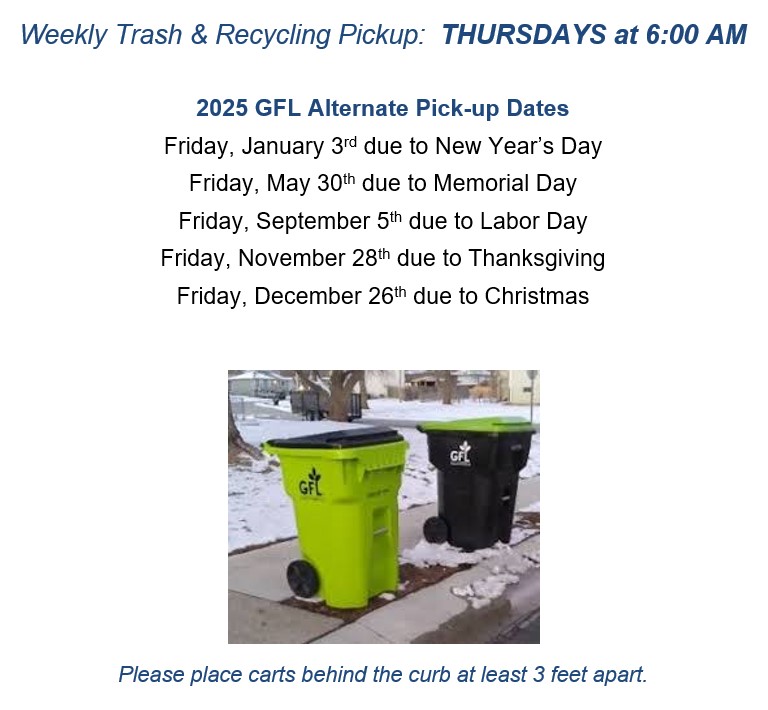 Garbage/Recycling Schedule